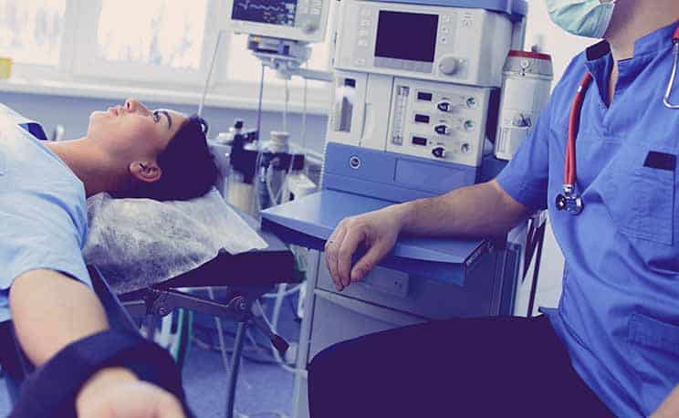 Male surgeon on background in operation room
