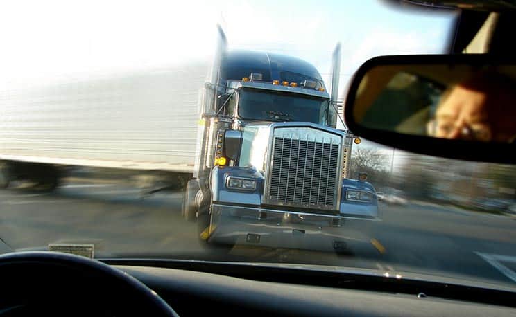 Oncoming Large Truck